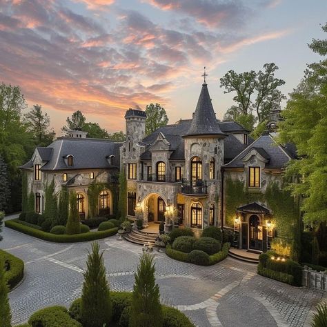 Modern European Mansion, Old House Mansion, Big Victorian Mansion, Vintage Mansion Exterior, Big Victorian House, Gothic Mansion Exterior, Victorian Mansion Exterior, Modern Castle House, Fall House Exterior