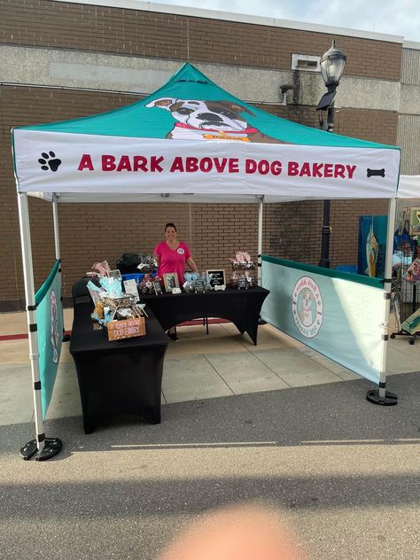 Dog Treat Vendor Booth, Dog Treat Farmers Market Display, Dog Treat Vendor Booth Ideas, Girls Peacock Costume, Vendor Booth Ideas, Farmers Market Display, Vendor Booth Display, Peacock Costume, Dog Business