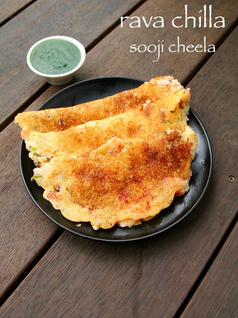 rava chilla recipe | suji ka cheela recipe | instant sooji chilla Suji Recipe, Indian Dosa Recipe, Cheela Recipe, Morning Recipes Breakfast, Savory Breakfast Recipes, Easy To Cook Meals, Hashbrown Recipes, Dosa Recipe, Indian Breakfast