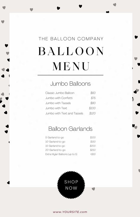 Transform Your Balloon Business with Our Editable Balloon Menu Templates! 🎈 Perfect for Balloon Artists. Bring your balloon decor vision to life and wow your clients with professional pricing and presentation. Download now and elevate your event styling business! #BalloonMenu #BalloonMockup #BalloonDecor #sweetcart #MarqueeLetters #Backdrops #EditableMenu #CanvaTemplates #BalloonArch #BalloonArtist #BalloonGarland #WeddingStyling #PartyDecor Styling Business, Balloon Business, Pricing Templates, Sweet Carts, Balloon Artist, Planning Tools, Business Essentials, Marquee Letters, Balloon Decor