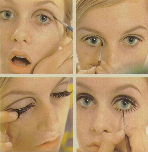 Twiggy Lawson, Twiggy 60s, Mod Makeup, 1960s Makeup, Twiggy Makeup, Colleen Corby, 60s Makeup, Pattie Boyd, 70s Makeup