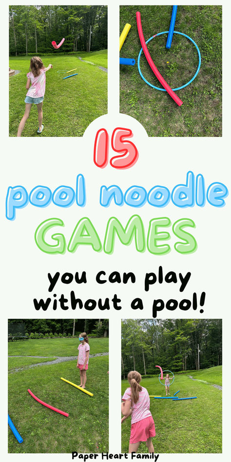 Games With Pool Noodles For Kids, Pool Noodles Activities For Kids, Pool Noodle Javelin Throw, Beach Party Game Ideas, Summer Party Activities For Kids, Pool Noodle Games For Kids, Outdoor Summer Games For Kids, Noodle Games For Kids, Games With Pool Noodles