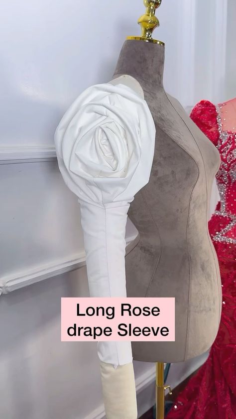 Rose drape sleeve is so beautiful and easy to make. Long sleeve is the best. | Instagram डिजाइनर कपड़े, Pattern Drafting Tutorials, Dress Patterns Diy, Easy Dress Sewing Patterns, Dress Sewing Tutorials, Ornaments Homemade, Sewing Easy Diy, Sewing Tutorials Clothes, Fashion Design Patterns