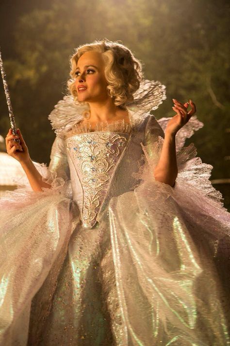 Helena Bonham Carter as Fairy godmother ✨ Cinderella Movie 2015, Cinderella Makeup, Fairy Godmother Costume, Cinderella Live Action, Sandy Powell, Marla Singer, New Cinderella, Cinderella Movie, Cinderella 2015