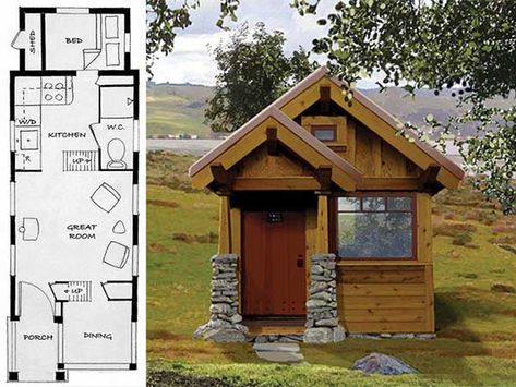 Tiny House Floor Plan, Mobile Tiny House, Architectural Masterpieces, Pre Fab Tiny House, Rustic Floor, Tiny House Plan, Cabin Floor, Cabin Floor Plans, Small House Floor Plans