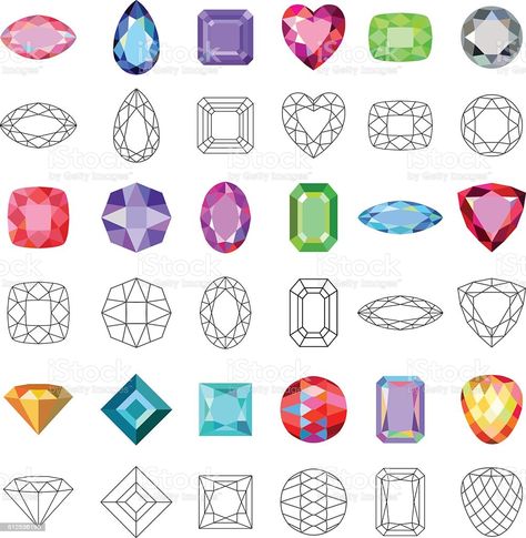 Jewel Drawing, Gem Drawing, Outline Template, Jewelry Illustration, Jewelry Design Drawing, Jewelry Drawing, Jewellery Sketches, Gem Diamonds, Arte Sketchbook