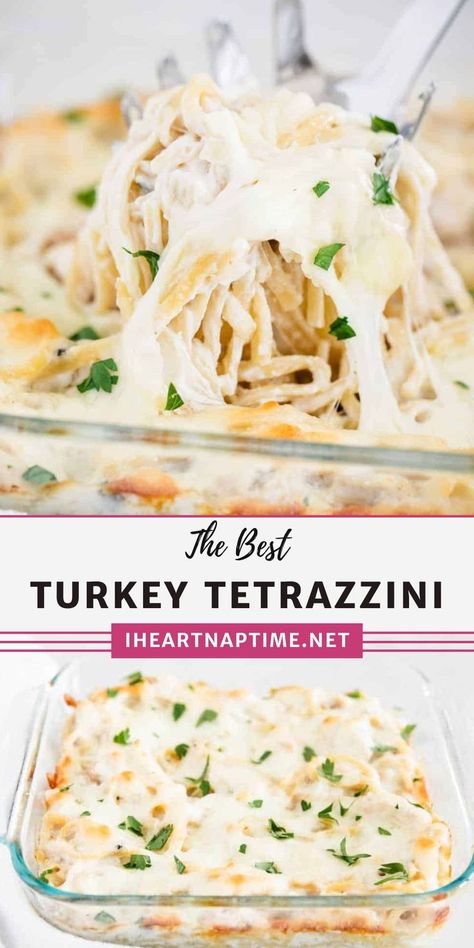 Easy Turkey Tetrazzini, Turkey Tetrazzini Easy, Easy Casserole Dishes, Turkey Tetrazzini, Quick Appetizer, Turkey Pasta, Pasta Meals, Turkey Casserole, Dinner Leftovers