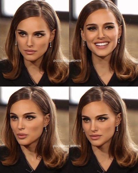 Nathalie Portman Hair, Natalie Portman Eyebrows, Brunette Woman Aesthetic, Brunette Icons, Iconic Brunettes, Women Goddess, Actually Funny, Goddess Women, Bridesmaid Hair Inspo