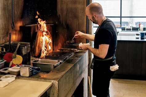 Marshmallow Photos, Italian Pizza Oven, Open Flame Cooking, Chicago Restaurants Best, Restaurant Kitchen Design, Wood Fired Cooking, Chicago Magazine, Grill Restaurant, Sous Chef