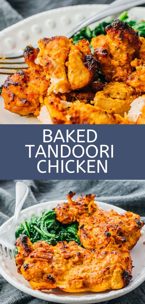 Authentic Tandoori Chicken Recipe, Baked Tandoori Chicken, Easy Oven Recipes, Grilled Tandoori Chicken, Tandoori Recipes, Indian Dinner Recipes, Indian Meal, Indian Chicken Recipes, Oven Recipe