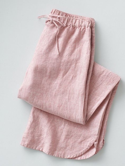 justfashionnow | justfashionnow Pink Linen Pants, Casual Linen Pants, Linen Bottoms, Linen Romper, Floral Pajamas, Linen Casual, Pink Linen, Pants Design, Casual Skirt