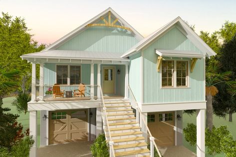 Coastal Stilt Home Plans, Elevated Coastal House Plans, Elevated Coastal Homes, Beach House Plans On Stilts, Elevated Beach House, Coastal Cottage House Plans, Low Country House Plans, Elevated House Plans, Low Country House