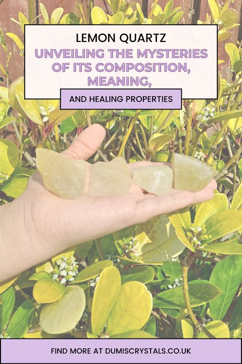 image of dumi's crystals blog about the healing properties, meaning, benefits and composition of Lemon Quartz Lemon Quartz Crystal Meaning, Lemon Quartz Meaning, Sunny Disposition, Vibrant Energy, Lemon Pepper, Crystal Meanings, Lemon Quartz, Lemon Yellow, Healing Properties