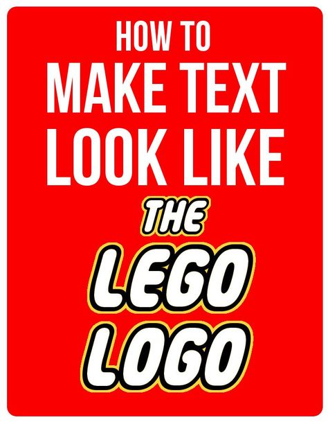 When preparing for my son’s Lego birthday party, I used a great free font, Legothick, which is available for free here. You can see how I used it in the invitations:The font is great, but to … Lego Party Invite, Lego Party Invitations, Lego Font, Lego Birthday Invitations, Lego Hacks, Lego Printables, Lego Logo, Lego Invitations, Lego Themed Party