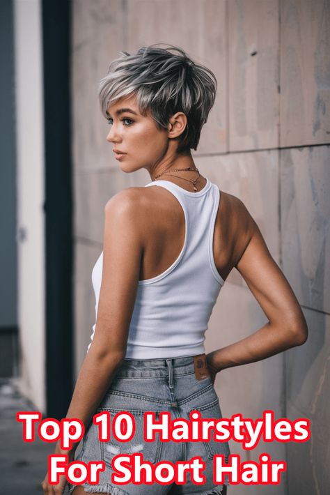 Top 10 hairstyles for short hair: A Stylist's Guide to Chic & Modern Looks - beauticiandaily.com Short Sporty Hairstyles, Fine Hair Styles For Women, Short Sassy Haircuts, Sassy Haircuts, Short Hairstyles Fine, Nice Hair, Short Hair Trends, Messy Short Hair, Short Grey Hair