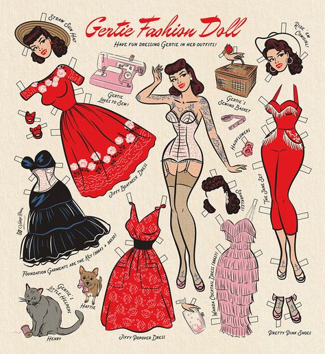 Paper Dolls — 50's Vintage Dame Custom Paper Dolls, Transport Illustration, Scifi Illustration, Paper Doll Dress, Paper Dolls Printable, Vintage Paper Dolls, Dress Up Dolls, Retro Comic, Nose Art