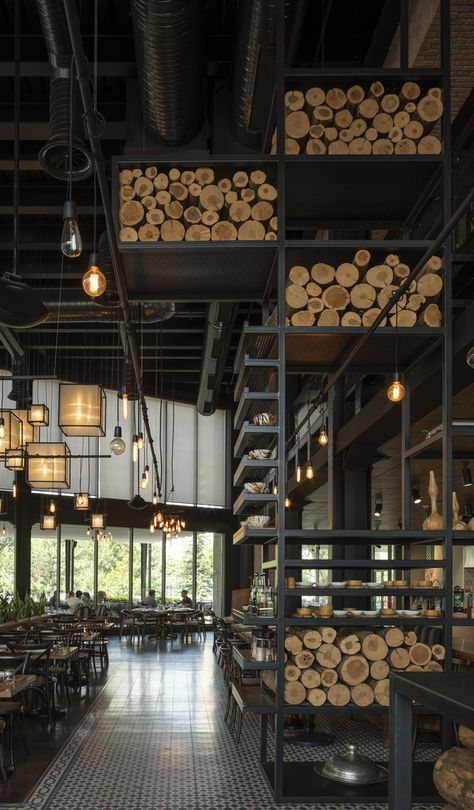 Steakhouse Restaurant Design, Bbq Restaurant Design, Resturant Design, Bbq Shop, Meat Restaurant, Modern Restaurant Design, Cafe Concept, Cozy Restaurant, Rustic Restaurant