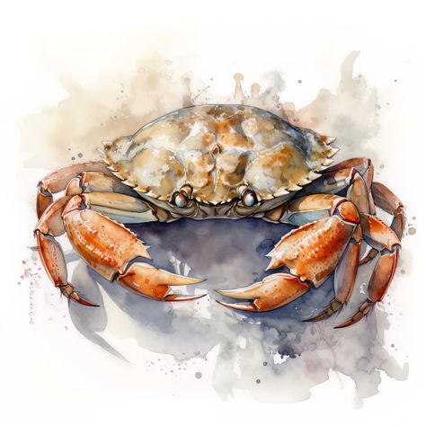 Get this digital art on a variety of art prints, products and merch on ArtStation. This mesmerizing watercolor painting of a crab showcases the incredible capabilities of artificial intelligence in the world of art. The lifelike texture and exquisite attention to detail capture the unique beauty and essence of the subject, making it a true masterpiece. Crab Photography, Watercolor Sea Creatures, Crab Animal, Fish Watercolor Painting, Animal Digital Art, Crab Watercolor, Crab Painting, Fish Watercolor, Crab Art