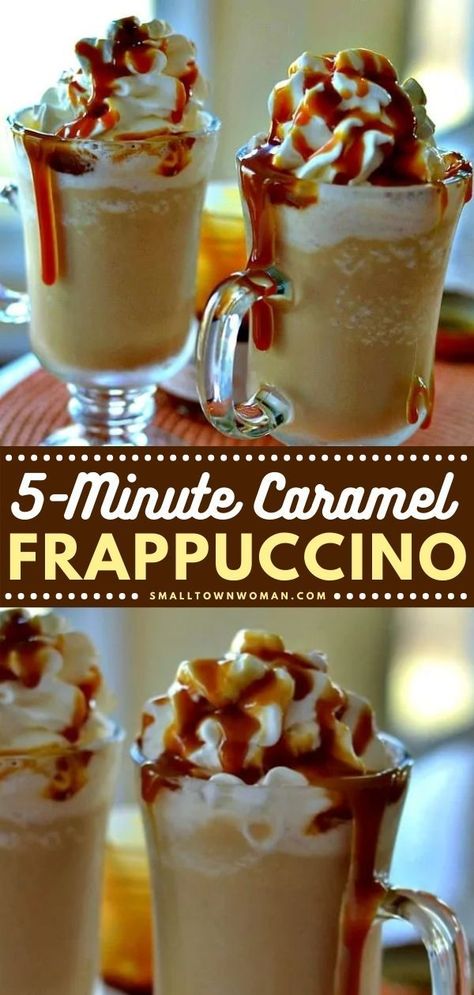 20 reviews · 5 minutes · Vegetarian · Serves 2 · This delectable five-minute Caramel Frappuccino is for all the coffee lover moms out there! Drink it virgin style or spike it up with baileys, Kahlua, or rumchata. This Mother's day brunch drink is… Frozen Coffee Drinks Recipes, Frozen Coffee Drinks, Café Starbucks, Homemade Frappuccino, Frappe Recipe, Caramel Frappuccino, Cold Coffee Recipes, Frappuccino Recipe, Easy Coffee Recipes