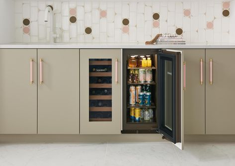 Home Appliance Store, Beverage Fridge, Solid Door, Hydration Station, Beverage Centers, Real Kitchen, Beverage Center, The Door Is Open, Hardwood Tile