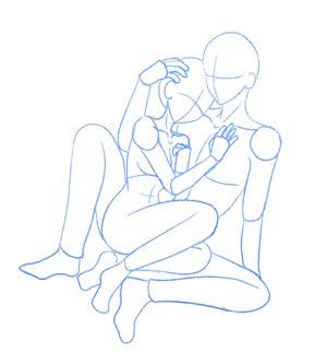 Drawing | Body Reference | Pose Reference | Body Form | Body Language | Couple | Cuddle | Embrace Position Reference, Poses Anime, Couple Poses Drawing, Reference Pose, Drawing Couple Poses, Couple Drawing, Couple Sketch, Sitting Position, Poses References