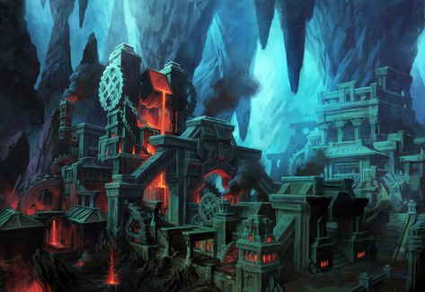 Dwarven City Concept Art, City Concept Art, Dwarven City, Underground Cities, Rpg Map, Forgotten Realms, Fantasy City, Fantasy Setting, D&d Dungeons And Dragons