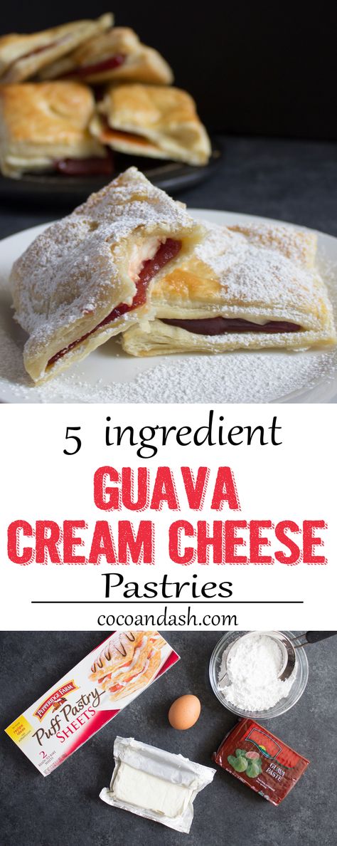 Guava Cream Cheese, Guava Pastries, Pastries Easy, Guava Pastry, Guava And Cream Cheese, Cheese Pastries, Cream Cheese Pastry, Puerto Rico Food, Boricua Recipes