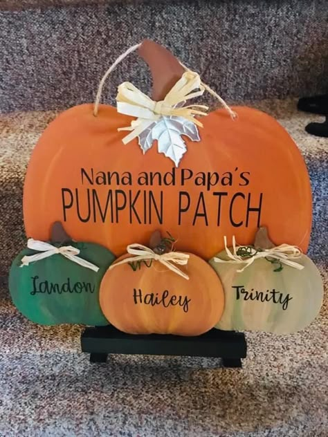 Wooden Thanksgiving Crafts, Gigi Signs, Diy Thanksgiving Decorations For Outside, Thanksgiving Crafts To Sell, Autumn Crafts For Adults, Pumpkin Makeover, Fall Crafts Decorations, Fall Wood Crafts, Fall Pumpkin Crafts