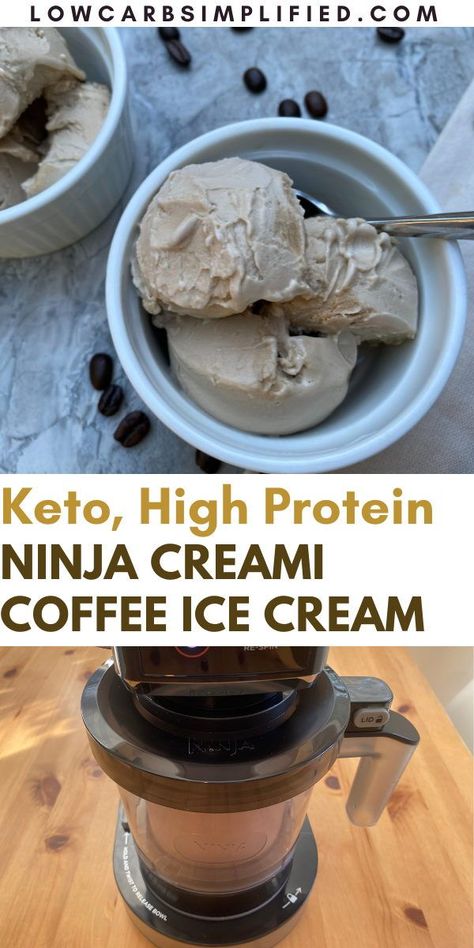 Keto Coffee Ice Cream, Ice Cream Maker Recipes Healthy, Low Calorie Ice Cream, Ninja Ice Cream Recipe, Coffee Ice Cream Recipe, Protein Ice Cream Recipe, Protein Ice Cream Recipes, Sugar Free Ice Cream, Healthy Ice Cream Recipes