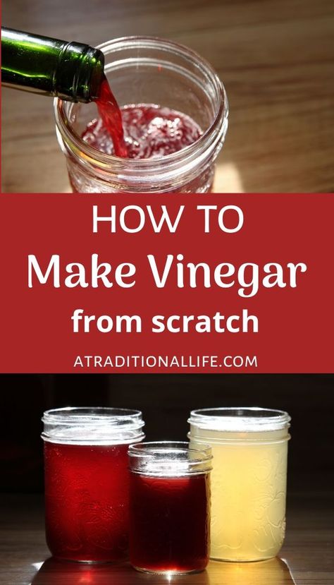 Make Vinegar, How To Make Vinegar, Fruit Vinegar, Canning Food Preservation, Homemade Pantry, Fermentation Recipes, Vinegar Uses, Homemade Condiments, Homemade Spices