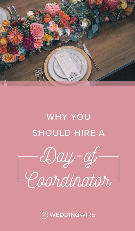 Why You Should Hire a Day of Coordinator - A day-of coordinator works with you to take care of smaller details leading up to the wedding and run the show on the big day so that you don't have to. Learn all about hiring a wedding day-of coordinator on @weddingwire! {Black & Hue Photography} Day Of Wedding Coordinator, Day Of Coordinator, Wedding Checklist Budget, Wedding Day Tips, Wedding Consultant, Event Planning Business, Wedding Costs, Wedding Checklist, Event Invitation