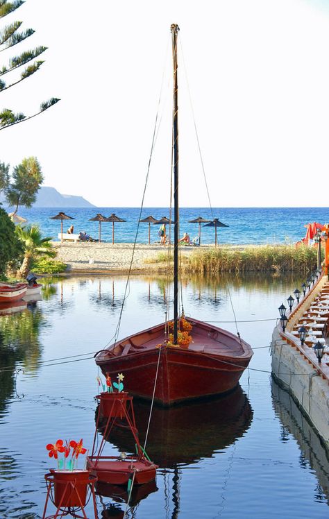 River on the beach in Kalives, Crete Chania Crete Greece, Mediterranean Travel, Crete Island, Seaside Village, Greece Islands, Crete Greece, Visiting Greece, Greek Island, Greece Travel