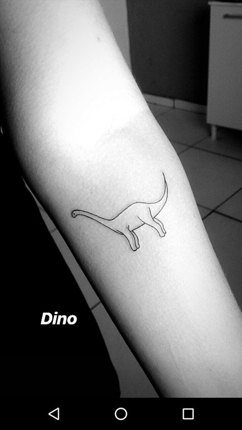 #Tattoo#dino#jurassicpark#braquiossauro# Tattoo Dino, Bts Tattoos, Tattoo Project, Simplistic Tattoos, Tattoo Idea, Minimalist Tattoo, Infinity Tattoo, I Tattoo, Geometric Tattoo