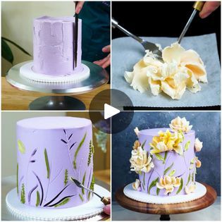 Butter Icing Cake Designs, Metdaan Cakes, Icing Cake Design, Gumpaste Flowers, Butter Icing, Cream Flower, Cake Knife, Cream Flowers, Gum Paste