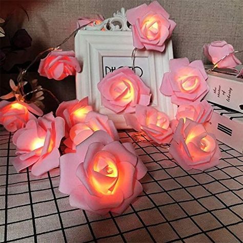 Valentine's Day Origin, Led Garland, Led Flower, Rose Fairy, Battery String Lights, Artificial Garland, Indoor String Lights, Pink Rose Flower, Light Garland