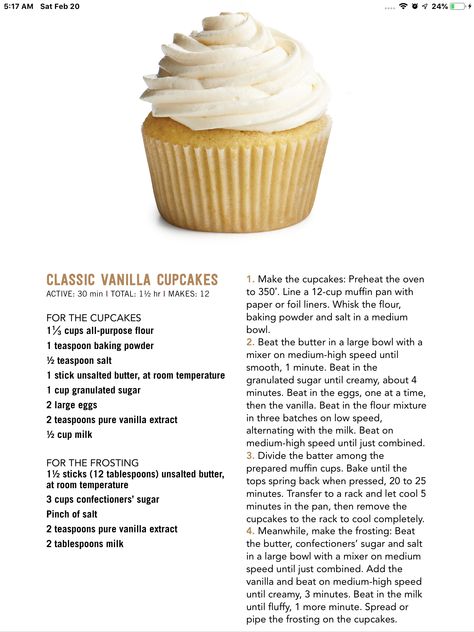 Vanilla Cupcake Batter Recipe, Mollys Cupcakes Recipe, Baking Cupcakes Recipes, Classic Vanilla Cupcakes, How To Make Vanilla Cupcakes, How To Icing Cupcakes, Simple Vanilla Cupcakes, How To Make Cupcakes From Scratch, Home Made Cupcake Recipes