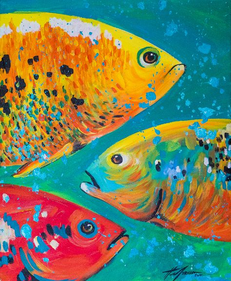 Apariencia - Felix Murillo (1234×1500) colorful fish Jaco Beach Costa Rica, Fish Theme, Fish Artwork, Watercolor Fish, Artist Website, Painter Artist, Painting Medium, Hur Man Målar, Sea Painting