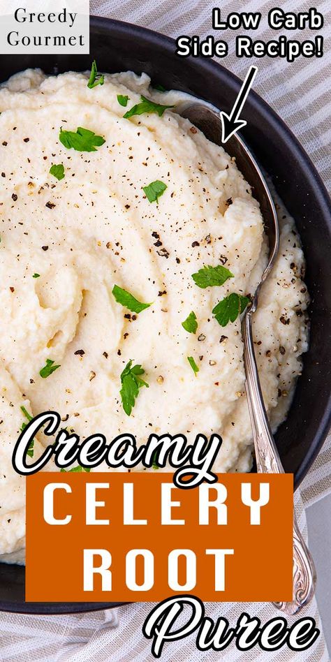 Celery Root Puree, Celery Recipes, Celery Root, Brown Spots Removal, Low Carb Sides, Low Carb Side Dishes, Tasty Recipe, Mascarpone Cheese, 140 Pounds