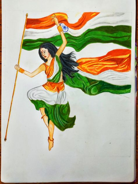 Easy independence day drawing  - YouTube Independence Day India Creative Sketch, 23 January Netaji Birthday Drawing, Mera Bharat Mahan Drawing, Independence Day Drawing Pencil, Patriotic Drawings India, Bharat Mata Drawing, Independence Day Sketch, Independence Day Drawing Competition, Independent Day Drawing