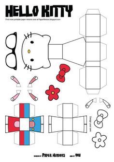 Hello Kitty gift box papercraft Hello Kitty Paper Cutout, Cardboard Crafts Template, Hello Kitty Paper, Paper Figures, 헬로키티 배경화면, Diy Hello Kitty, Colouring Pictures, Images Hello Kitty, Hello Kitty Printables