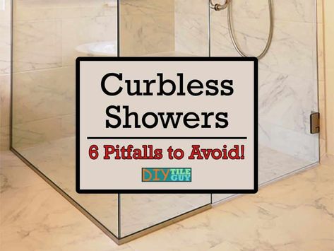 Curbless Shower Pan, Curbless Showers, Shower Dimensions, Shower Curb, Walk In Shower Designs, Linear Drain, Shower Sizes, Shower Floor Tile, Diy Shower