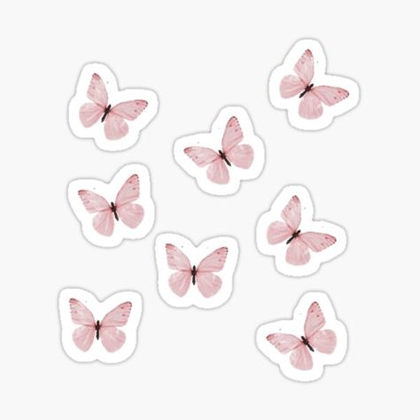 Design Aesthetic Sticker, Stickers For Project, Pink Aesthetic Printable, Pink Printables, Pink Aesthetic Design, Cute Stickers Printable Design, Butterflies For Printing, Pink Designer Aesthetic, Pink Printable Stickers