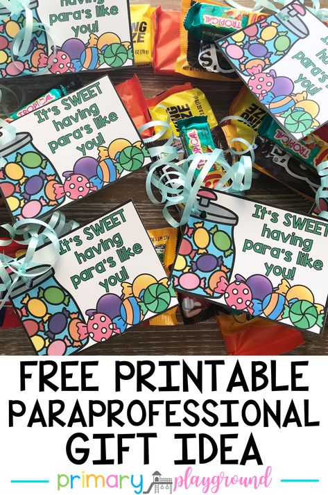 Free "It's sweet having para's like you!" printable! This tag is perfect for the end of the school year or teacher appreciation day. Employee Appreciation Day Ideas Free Printable, It Appreciation Day, Para Appreciation Gifts From Students, Paraprofessional End Of Year Gifts, Para Gifts Appreciation, Paraprofessionals Appreciation Gifts, Para Educator Gift Ideas, End Of Year Paraprofessional Gifts, Ideas For Principal Appreciation