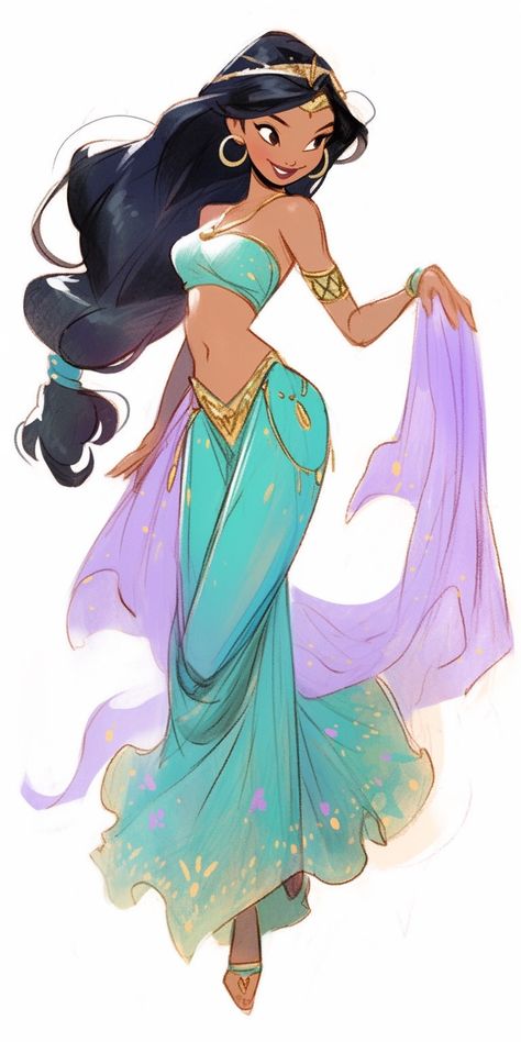 Historically Accurate Disney Princesses Jasmine, Disney Princess Fan Art Jasmine, Genie Fanart, Princess Jasmine Sketch, Princess Jasmine Fanart, Jasmine Fanart, Princess Jasmine Art, Jasmine Drawing, Jasmine Art