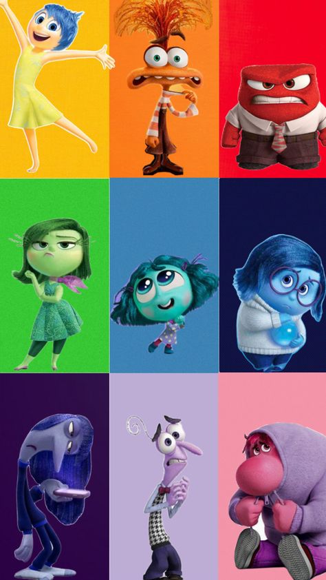 Fear,joy,Andry,dégust Inside Out Movie Characters, Fear Inside Out, Joy Inside Out, Inside Out Emotions, Inside Out Characters, Disney Animated Movies, Disney Inside Out, Cupcake Toppers Printable, Kids Focus