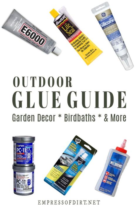 Glue Resource Guide for Garden Art Projects | Empress of Dirt Glue Guide, Garden Balls, Best Glue, Astuces Diy, Outdoor Crafts, Glass Garden Art, Garden Art Projects, Garden Art Crafts, Diy Garden Projects