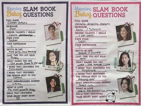 Slam Book, Sashimi Sushi, Donny Pangilinan, Life Motto, Make You Cry, Describe Yourself, Old People, Now What, Keep Going