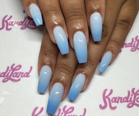 15 GLAM IDEAS FOR OMBRE NAILS - Page 2 of 4 - Inspired Beauty Ambre Nails, Glam Ideas, Blue Ombre Nails, Blue And White Nails, Baby Blue Nails, Nails Yellow, Ombre Nails Glitter, Blue Acrylic Nails, Ombre Acrylic Nails