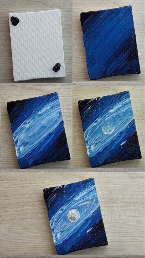 Saturn Canvas Painting, Painting Planets Acrylic, Space Things To Draw, Saturn Painting Acrylic, Painting Ideas Stars, Shilloute Art, Drawing Ideas Space, Space Painting Easy, Space Art Drawing