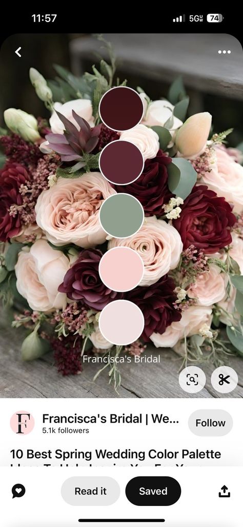 Maroon Wedding Pallet, Cream Burgundy Wedding, Burgundy Country Wedding Ideas, Wine And Blush Pink Wedding, Burgundy And Sage Green Wedding Colors, Burgundy Wedding Colour Scheme, Maroon Tan Green Wedding, Color Palette For Wedding Fall, Wedding Wine Color Scheme